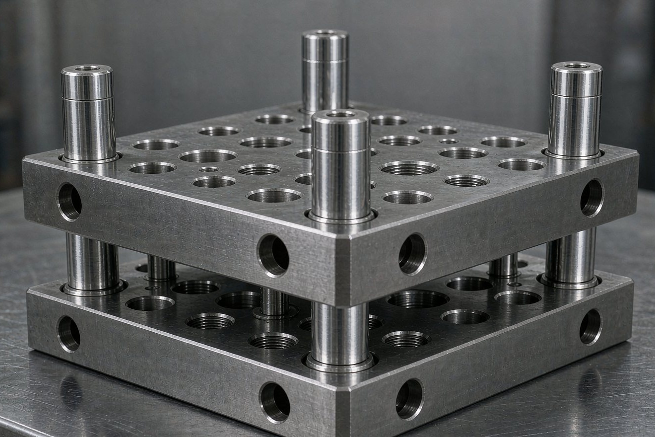 Standard mold base plates being machined on a CNC gantry machining centre